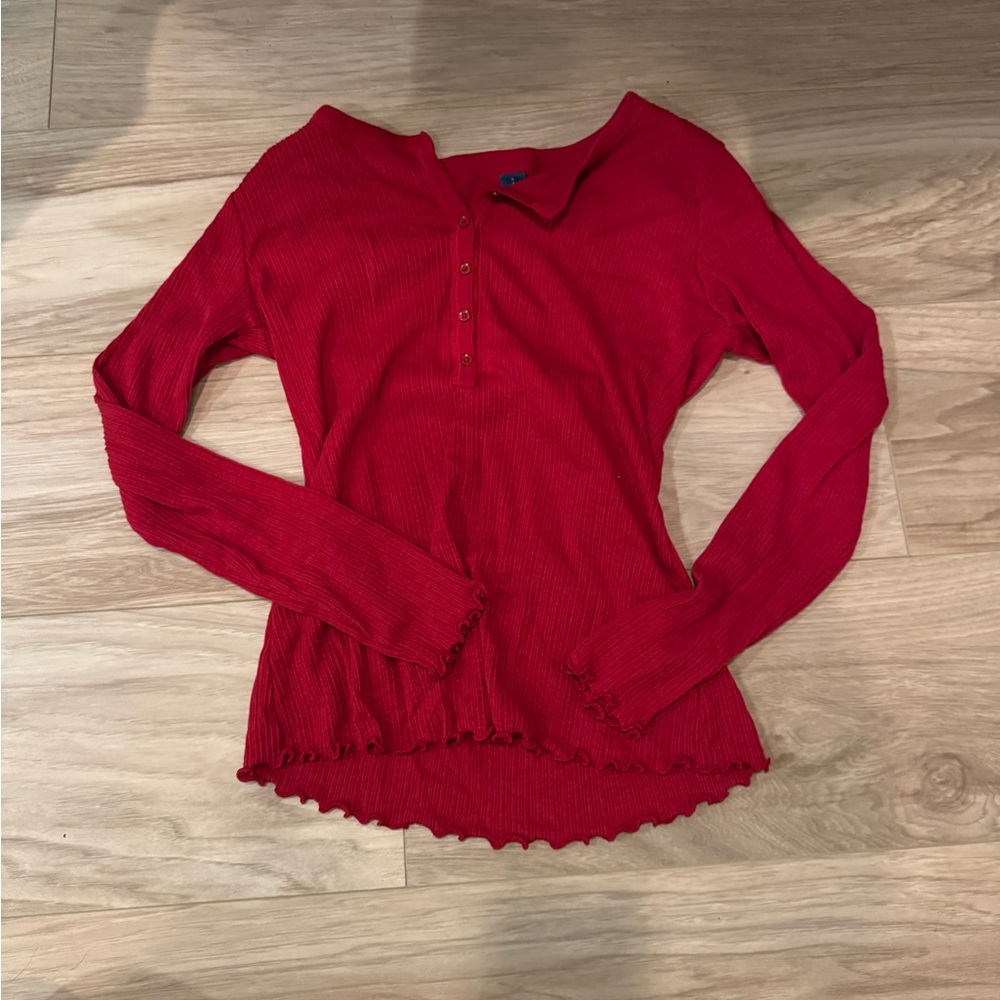 Old Navy Red Long Sleeve Women's Top
